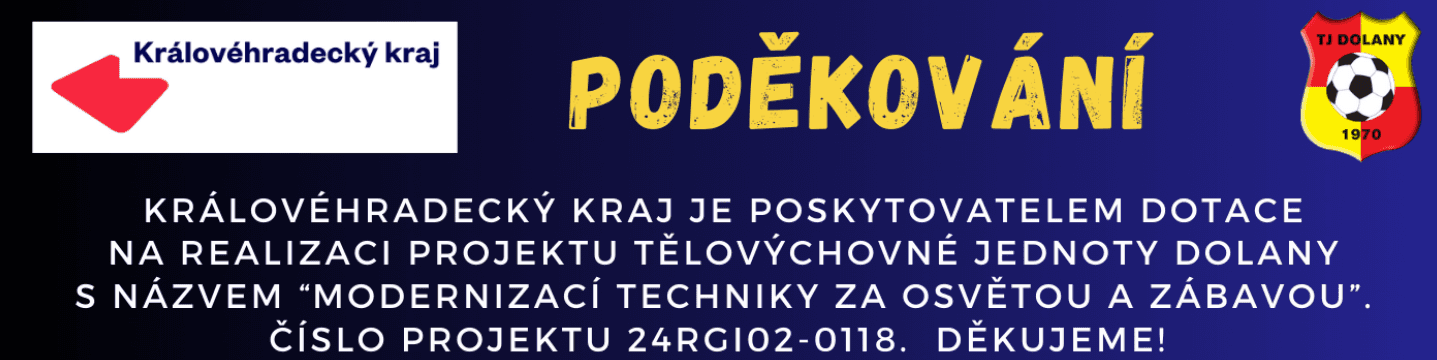 Poděkování — Královéhradecký kraj, dotace na projekt Modernizací techniky za osvětou a zábavou