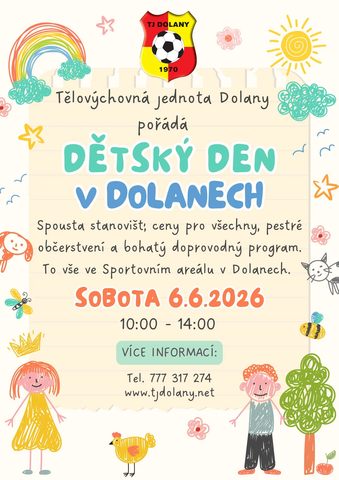 Sobota v Dolanech: dětský den a fotbal